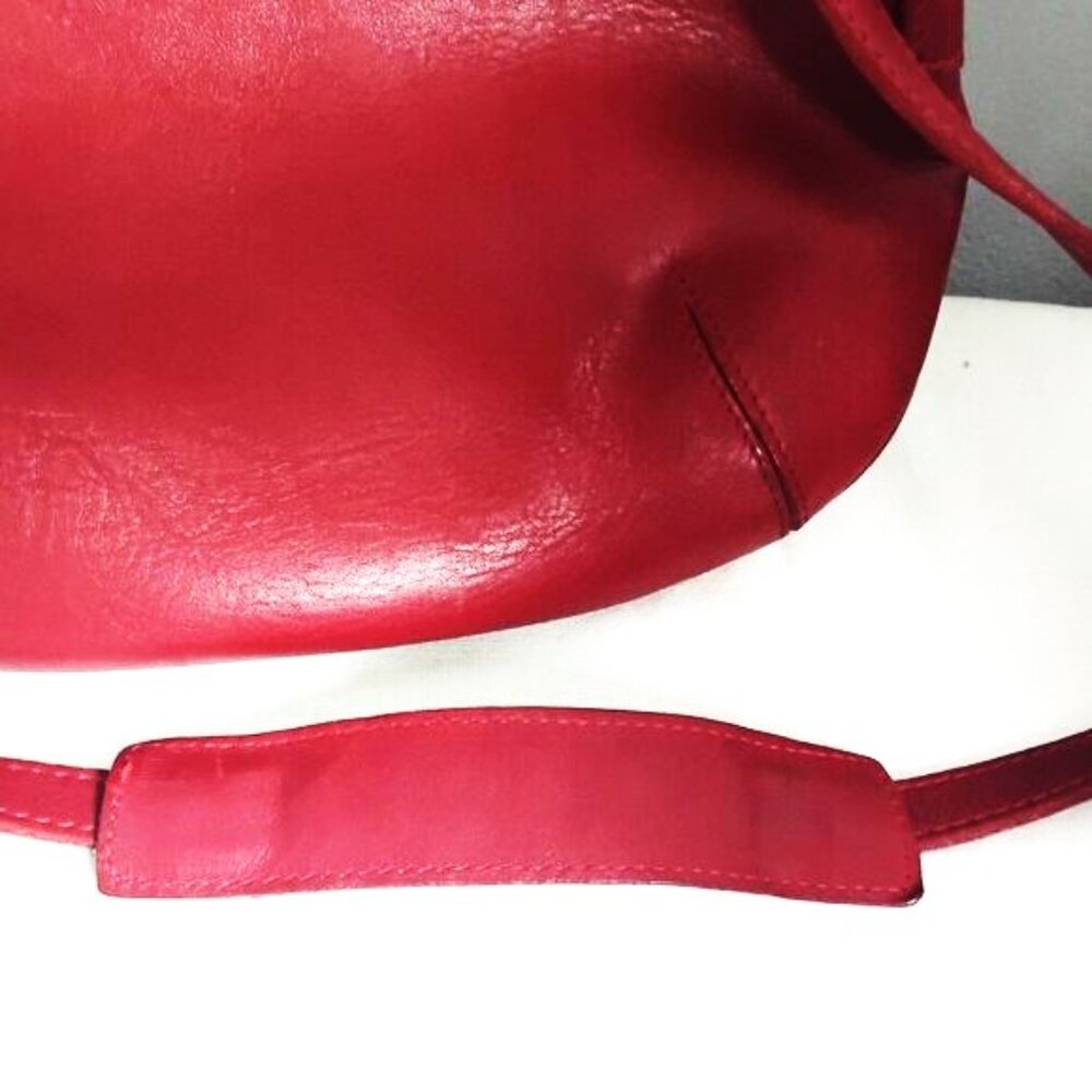 ❤️Vintage COACH  9204 Red Leather Crossbody Bag Purse +FOB & Dustbag - Picture 3 of 11